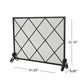 Fireplace Screen Classic Diamond Shape with Mesh 41x32 Black Finish BM324932
