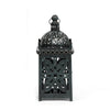 Sus Candle Holder Lantern, 15" Dome Shaped Lid, Black Iron Metal Cover