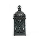 Sus Candle Holder Lantern, 15" Dome Shaped Lid, Black Iron Metal Cover