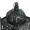 Sus Candle Holder Lantern 15’’ Dome Shaped Lid Black Iron Metal Cover BM324939