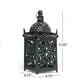 Sus Candle Holder Lantern, 15" Dome Shaped Lid, Black Iron Metal Cover