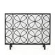 Fireplace Screen Overlapping Circles w Mesh 41x31 Matte Black Frame BM324940