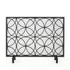 Fireplace Screen, Overlapping Circles w Mesh, 41x31 Matte Black Frame