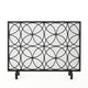 Fireplace Screen, Overlapping Circles w Mesh, 41x31 Matte Black Frame