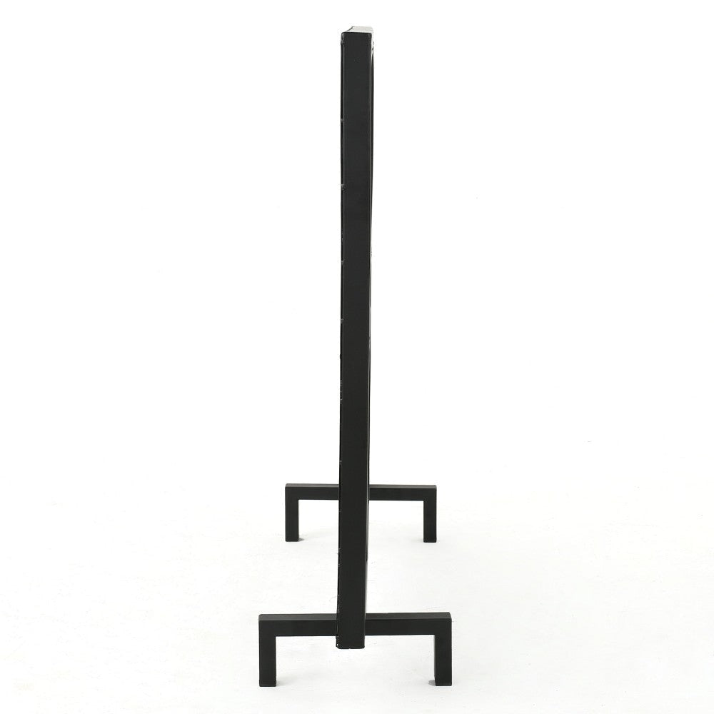 Fireplace Screen Overlapping Circles w Mesh 41x31 Matte Black Frame BM324940