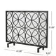 Fireplace Screen Overlapping Circles w Mesh 41x31 Matte Black Frame BM324940