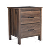 Nightstand, 2 Drawers, Bar Handles, 23" Brown Moisture Resistant