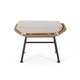 Margo Outdoor Ottoman Set of 2, 24" Black Iron Legs, Brown and Beige