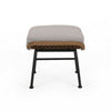 Margo Outdoor Ottoman Set of 2, 24" Black Iron Legs, Brown and Beige