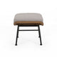 Margo Outdoor Ottoman Set of 2, 24" Black Iron Legs, Brown and Beige