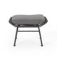 Margo Outdoor Ottoman Set of 2 24’’ Black Iron Legs Gray Cushion