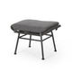 Margo Outdoor Ottoman Set of 2, 24" Black Iron Legs, Gray Cushion