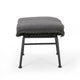 Margo Outdoor Ottoman Set of 2 24’’ Black Iron Legs Gray Cushion