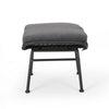 Margo Outdoor Ottoman Set of 2, 24" Black Iron Legs, Gray Cushion