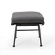 Margo Outdoor Ottoman Set of 2, 24" Black Iron Legs, Gray Cushion