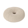 Round Knitted Pouf Ottoman Handcrafted Details 25’’ Beige Cotton BM324947