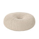 Round Knitted Pouf Ottoman Handcrafted Details 25’’ Beige Cotton BM324947