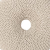 Round Knitted Pouf Ottoman, Handcrafted Details, 25", Beige Cotton