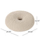 Round Knitted Pouf Ottoman Handcrafted Details 25’’ Beige Cotton BM324947