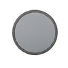 Outdoor Round Side End Table with Woven Accents, 18", Gray Rattan