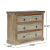 40x14 Wide Dresser Chest 3 Drawers White Walnut Brown Acacia Wood BM324949
