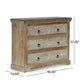 40x14 Wide Dresser Chest, 3 Drawers, White Walnut Brown Acacia Wood