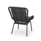 Patio Accent Chair Set of 2 Open Wicker Round Edge Black Iron Gray BM324951