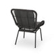 Patio Accent Chair Set of 2, Open Wicker, Round Edge, Black Iron, Gray