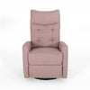 Push Back Glider Recliner Chair with Swivel Blush Pink Tufted Fabric BM324952
