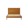 Ozzy King Size Bed with Slat Panel Design Natural Acacia Wood Finish