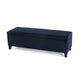 Elias Storage Ottoman Bench, 51" Storage Top, Dark Navy Blue Velvet
