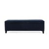 Elias Storage Ottoman Bench 51’’ Storage Top Dark Navy Blue Velvet