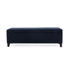 Elias Storage Ottoman Bench, 51" Storage Top, Dark Navy Blue Velvet