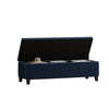 Elias Storage Ottoman Bench, 51" Storage Top, Dark Navy Blue Velvet