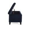 Elias Storage Ottoman Bench 51’’ Storage Top Dark Navy Blue Velvet