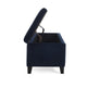 Elias Storage Ottoman Bench, 51" Storage Top, Dark Navy Blue Velvet