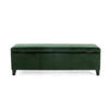 Elias Storage Ottoman Bench, 51" Storage Top, Emerald Green Velvet