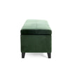 Elias Storage Ottoman Bench, 51" Storage Top, Emerald Green Velvet