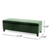 Elias Storage Ottoman Bench, 51" Storage Top, Emerald Green Velvet