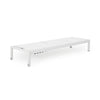 Kory Outdoor Lounge Chaise, 78" White Mesh Fabric and Aluminum Frame