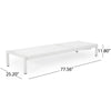 Kory Outdoor Lounge Chaise, 78" White Mesh Fabric and Aluminum Frame