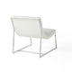 Roll Accent Side Chair Chrome Stainless Steel Plush White Leather BM324971