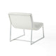Roll Accent Side Chair, Chrome Stainless Steel, Plush White Leather