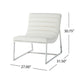 Roll Accent Side Chair Chrome Stainless Steel Plush White Leather BM324971