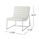 Roll Accent Side Chair, Chrome Stainless Steel, Plush White Leather