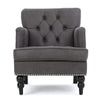Lit Accent Armchair Gray Microfiber Fabric Button Tufted Design BM324975