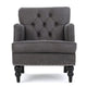 Lit Accent Armchair Gray Microfiber Fabric Button Tufted Design BM324975