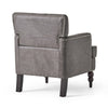 Lit Accent Armchair, Gray Microfiber Fabric, Button Tufted Design