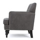 Lit Accent Armchair, Gray Microfiber Fabric, Button Tufted Design