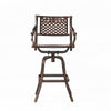 Kaven Outdoor Barstool Chair, Swivel Copper Brown Metal Lattice Design